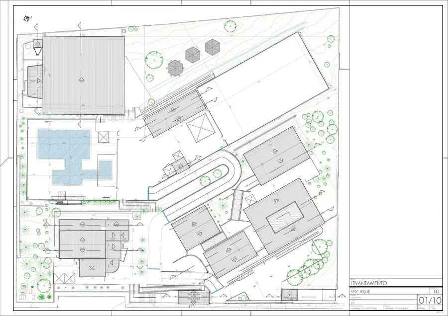 SESC Jequié: Levantamento de cobertura: ginásio, palco e reservatório